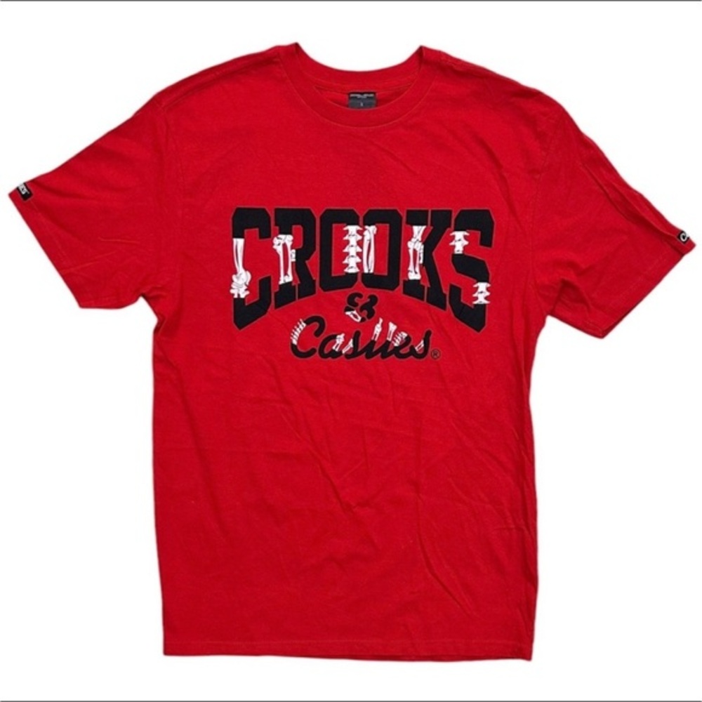 Crooks & Castles Men’s Black Red 100% Cotton Graphic Crewneck T-Shirt Size M NWT